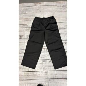 Time and Tru Womens Black Wide Leg Pleated Trousers Size M 8-10 Elastic Waist